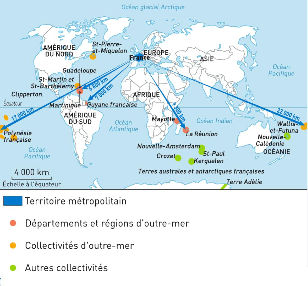 La Region - Troisiemes intérieur La France D&amp;amp;#039;Outre Mer Carte 