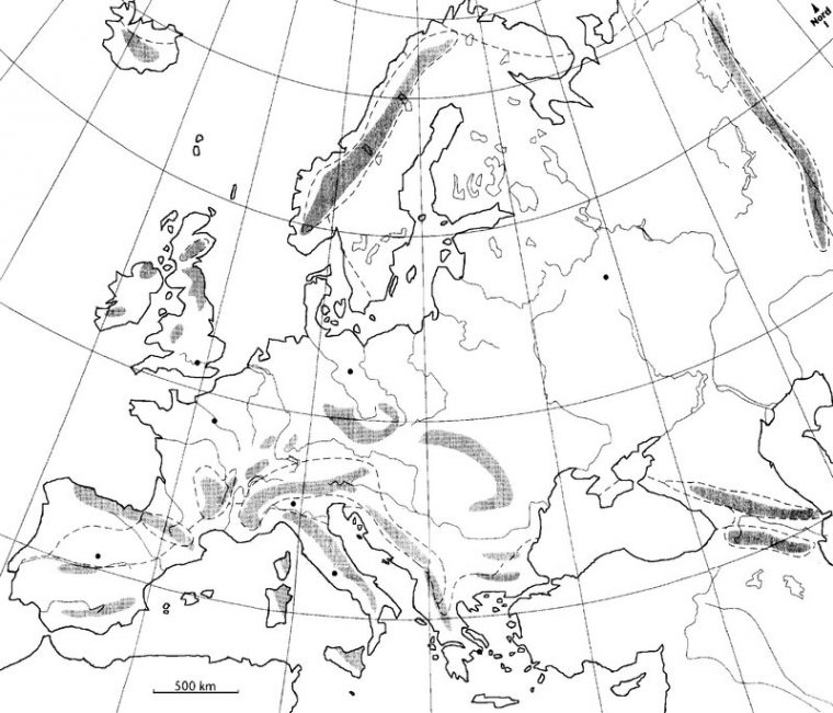 Le Continent Européen, Ses Divisions Et Ses Limites dedans Carte Europe Muette