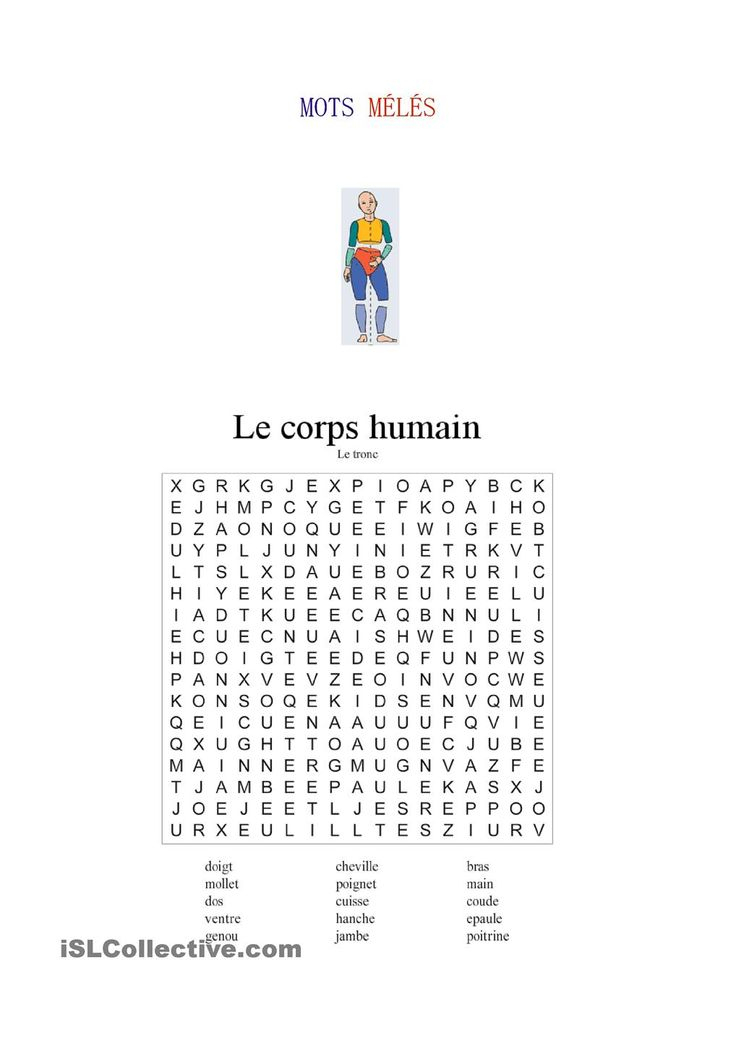 Les 198 Meilleures Images Du Tableau Fle: Corps Sur serapportantà Fle Mot Croisã© Corps 