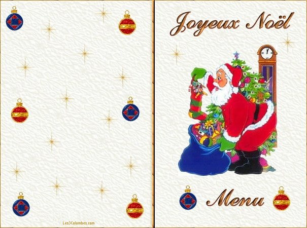 Les Cartes De Menu Des Fêtes Chez Les 3 Colombes intérieur Menu De Noel A Complã©Ter Et Imprimer 