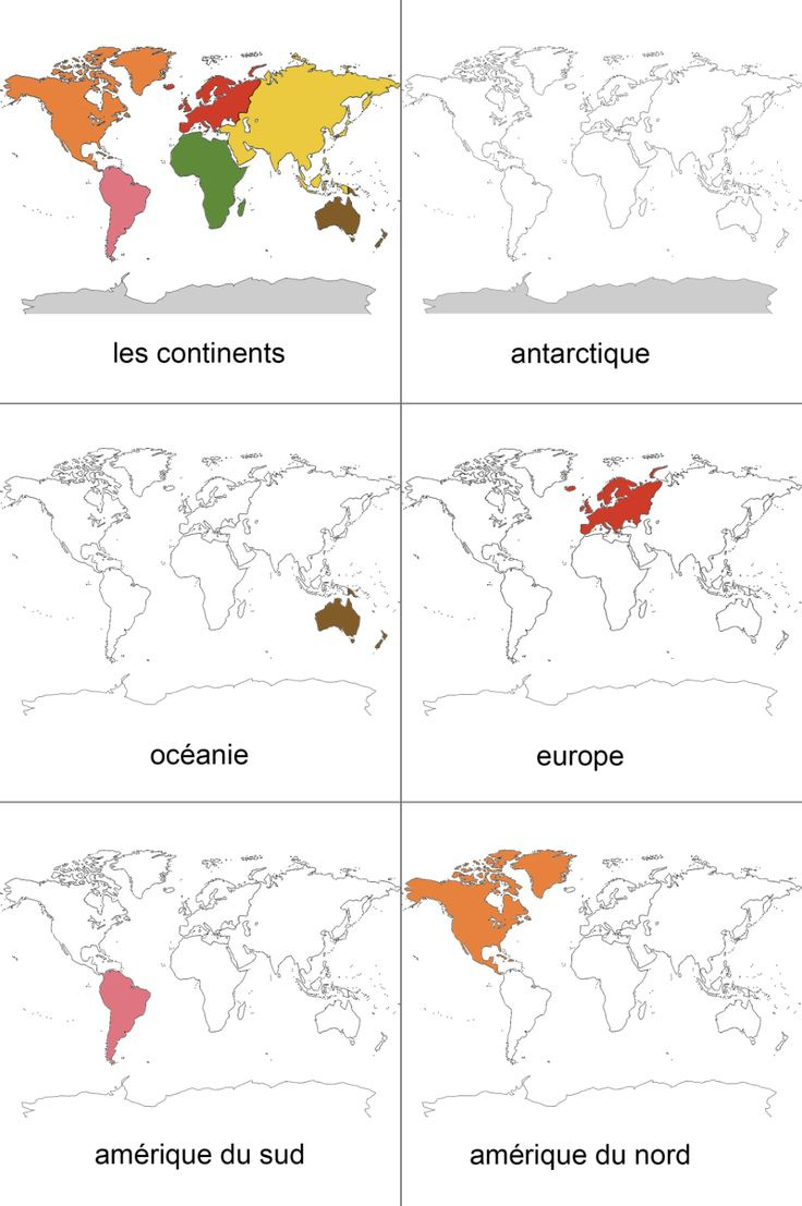 Les Continents - Les Activités De Maman  Continents Et à Carte Des Continents Avec Pays A Imprimer 