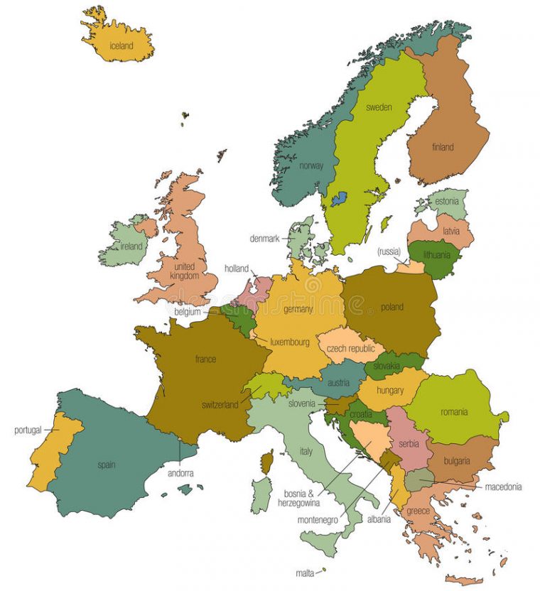 L'Ue De L'Europe Tracent Avec Des Noms Du Pays Exigés concernant Map D&#039;Europe Sans Les Nom Des Pay