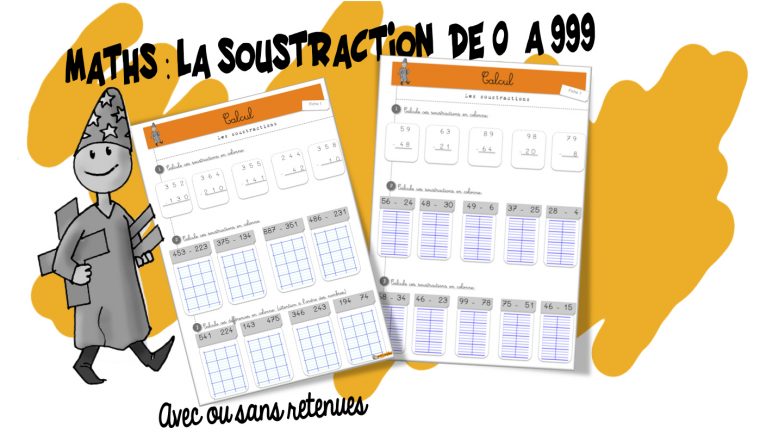 Maths : Entrainement . La Soustraction  Bout De Gomme À à Plans Bout De Gomme