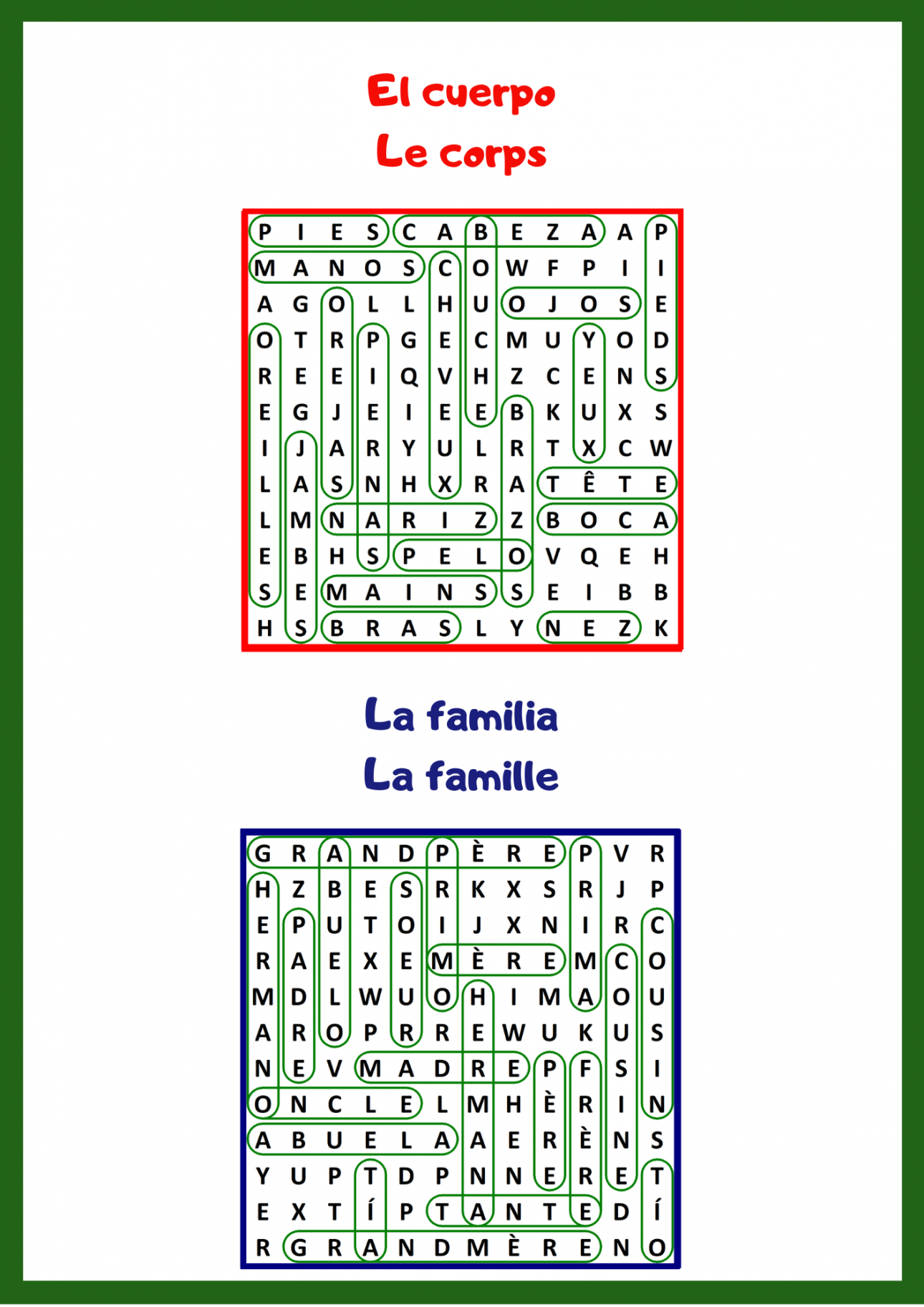 Mots Mêlés Bilingues Espagnol - Français (Niveau 1 avec Jeux De Mot Mele Gratuit Primanyc 