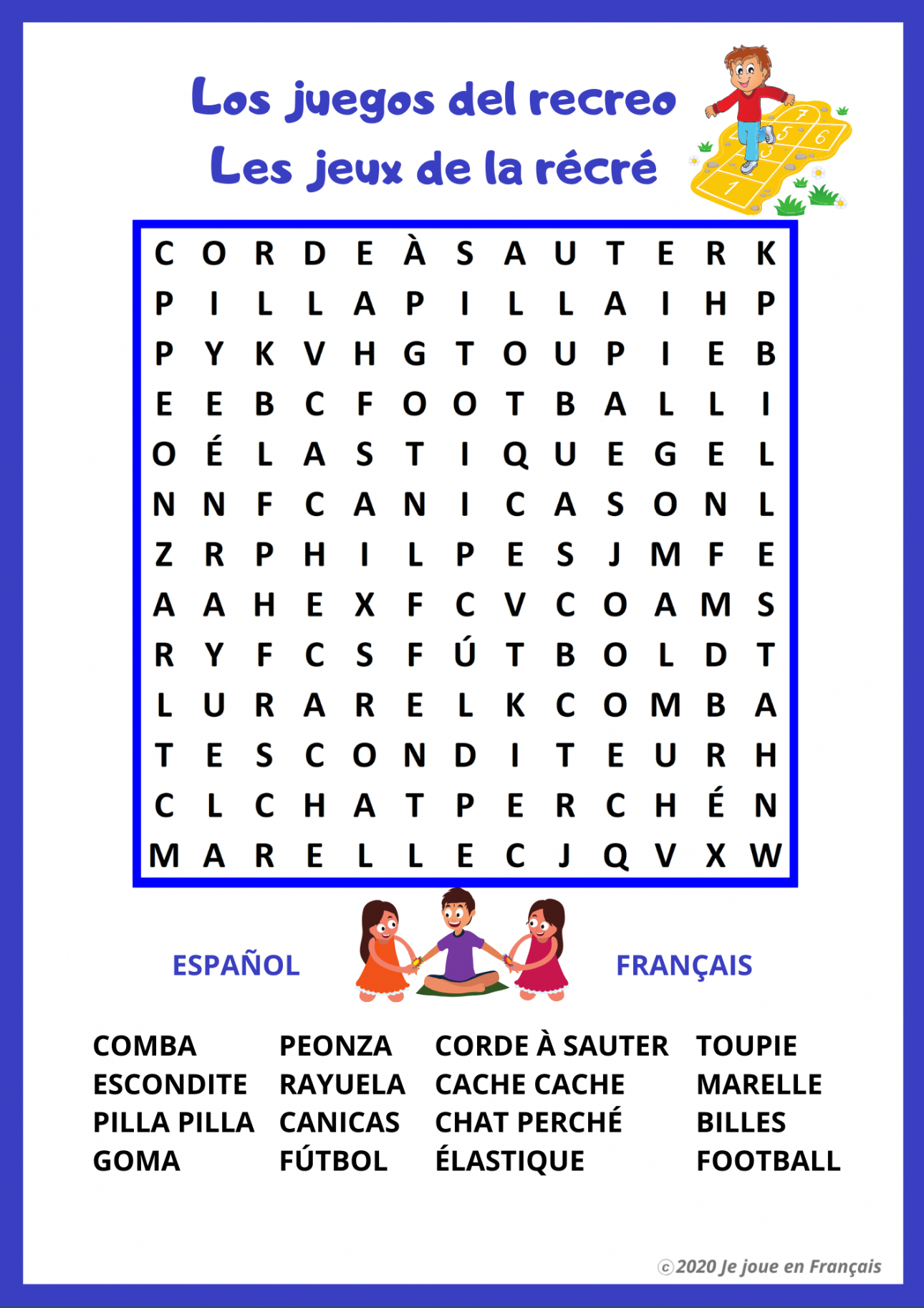 Mots Mêlés Bilingues Espagnol - Français (Niveau 1 destiné Jeux De Mot Mele Gratuit Primanyc 
