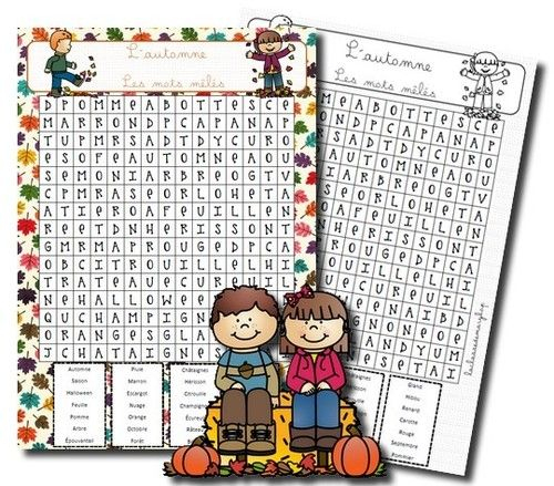 Mots Mêlés De L´automne – La Classe De Marybop  Mots avec La Classe De Marybop