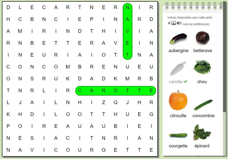 Mots Mêlés : Les Légumes  Clic ! Ma Classe à Clic Ma Classe Ce1 