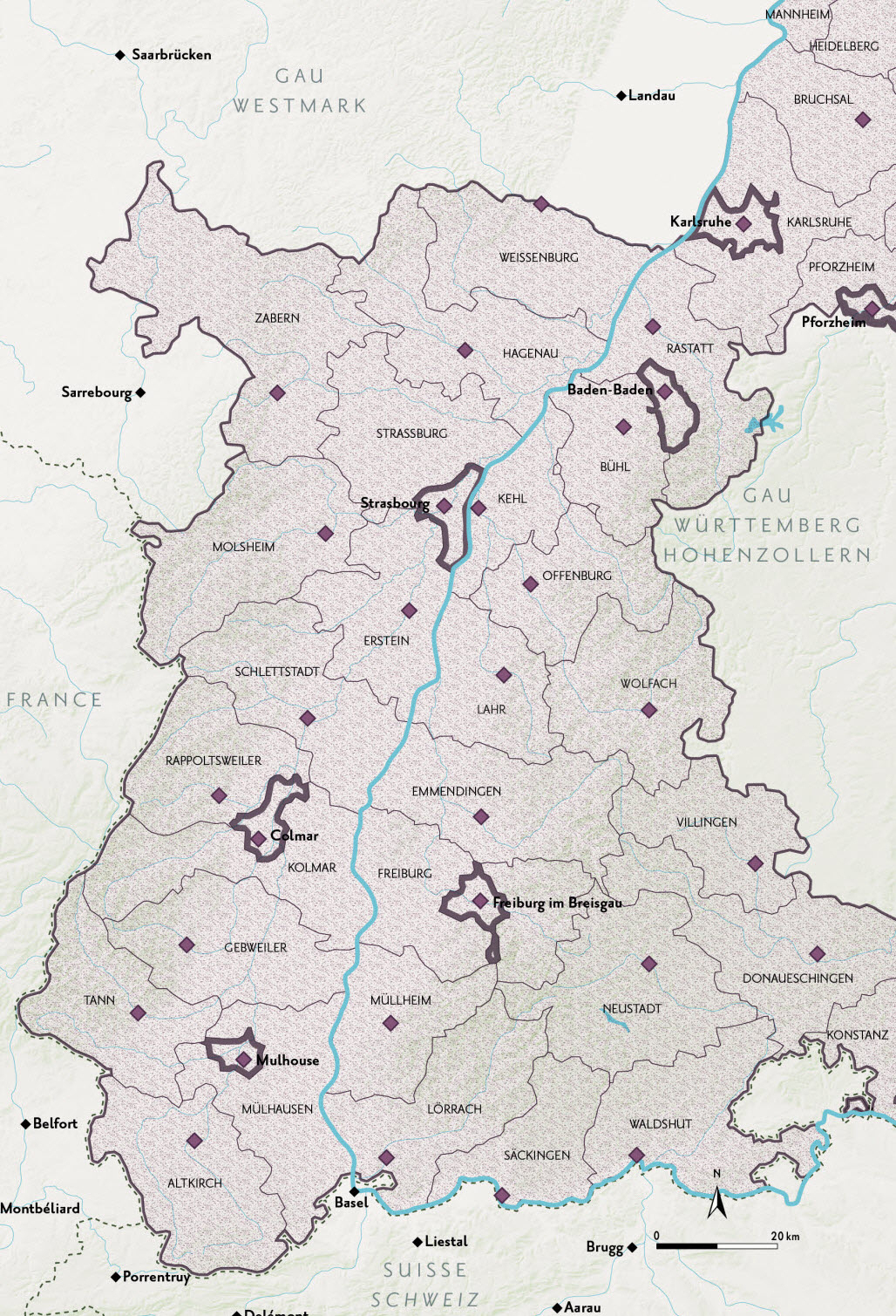 Mulhouse  Atlas Historique Du Rhin Supérieur : 57 Cartes serapportantà Dã©Partement 57 Carte 