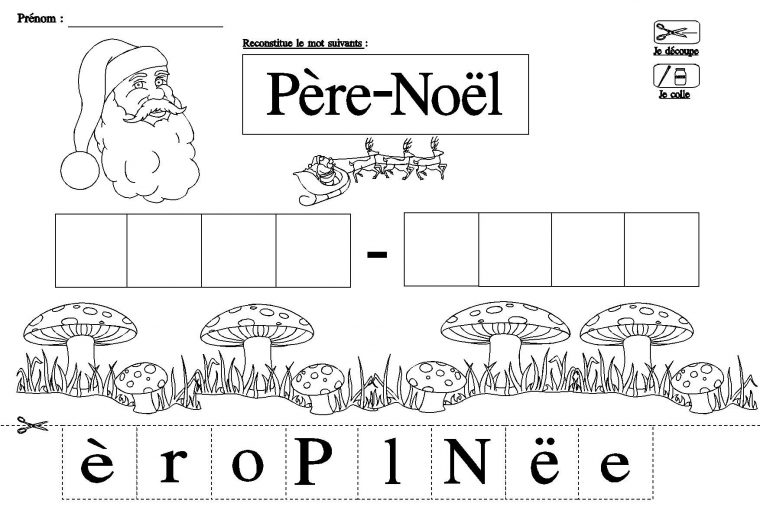 Noel En Maternelle Composer Avec Les Lettres Le Mot Pere concernant Coloriage Noel Maternelle Grande Section