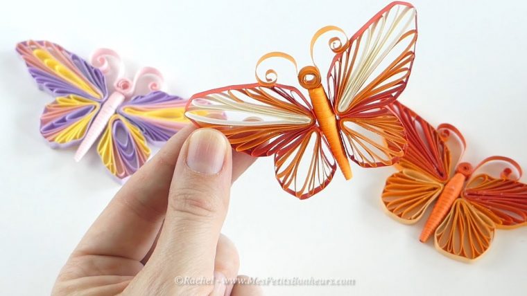 Papillon En Quilling – Tuto Avec Gabarit À Imprimer – avec Papillon A Dã©Couper