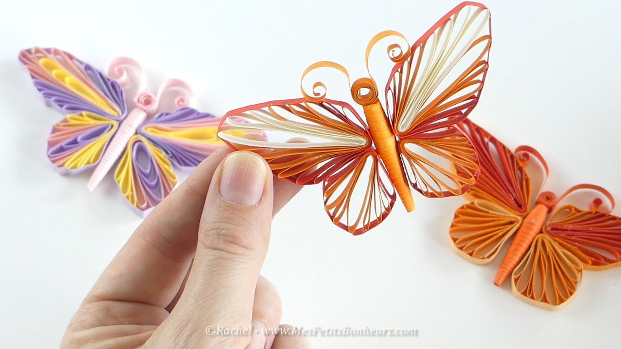Papillon En Quilling - Tuto Avec Gabarit À Imprimer - avec Papillon A Dã©Couper