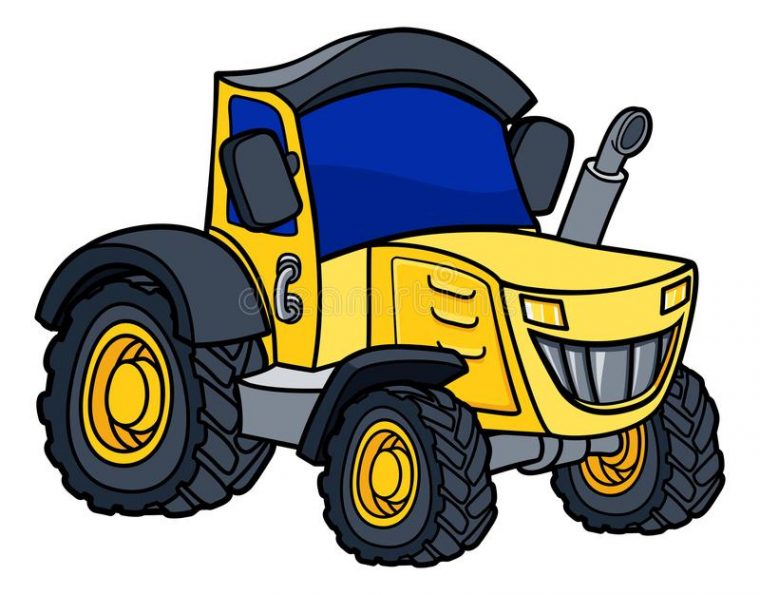 Personnage De Dessin Animé De Tracteur Illustration De pour Cartoon De Tracteur