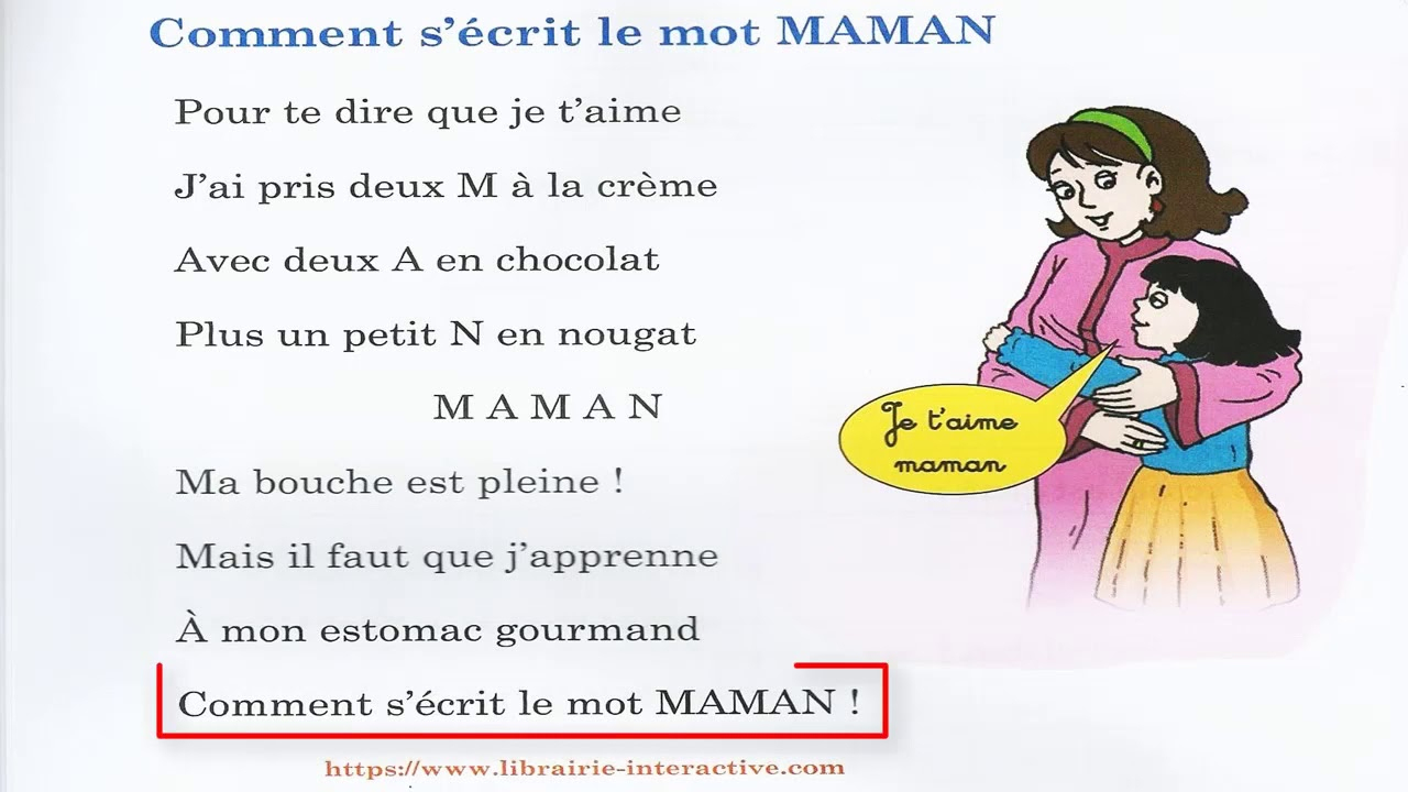 Poésie : Comment S'Écrit Le Mot Maman  Unité 6  Page 70 tout Les Aliments Mots Melã©S