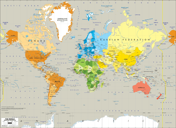 Poster Xxl Carte Du Monde Politique Continents à Carte Du Monde Continent 