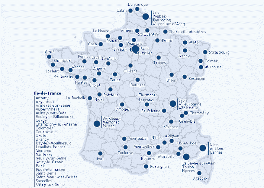 Principales Villes De France » Vacances - Guide Voyage avec Carte De France Avec Villes 