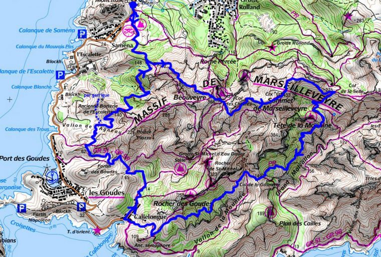 [Provence] Calanques – Marseilleveyre dedans Plan Ign Modifiable France