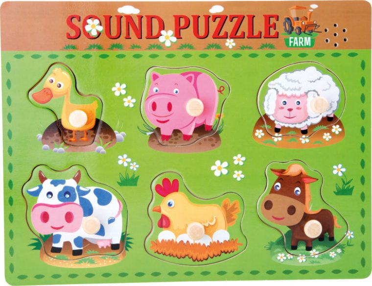 Puzzle À Poser «Bruits D'Animaux» – Achatvente Small Foot intérieur Bruits Danimaux Fle