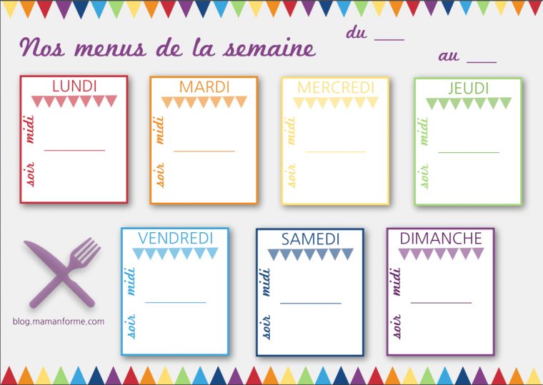 Qui Dit Jours Fériés À Répétition Dit Menus De La Semaine dedans Matrice De Decoupe Pour Planner A Imprimer Gratuit