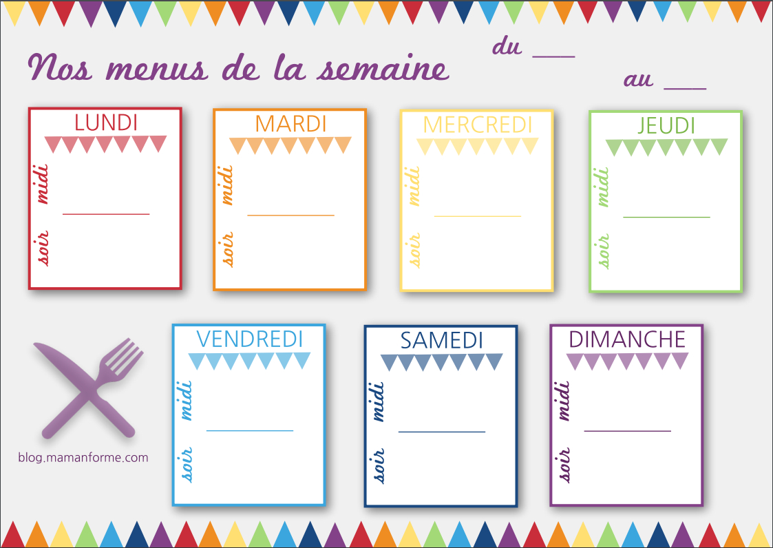 Qui Dit Jours Fériés À Répétition Dit Menus De La Semaine dedans Matrice De Decoupe Pour Planner A Imprimer Gratuit 