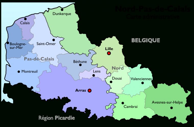 Région Nord Pas De Calais – Voyages – Cartes destiné Caret France Dã©Partements Png