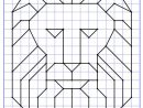 Reproduction Sur Quadrillage - Lion 2  Graph Paper Art destiné Reproduction De Polygones Sur Quadrillage