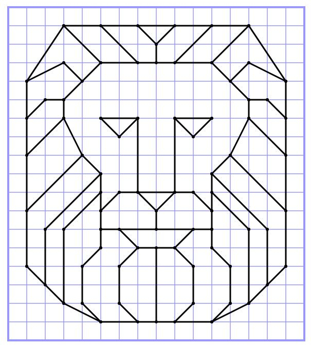 Reproduction Sur Quadrillage - Lion 2  Graph Paper Art destiné Reproduction De Polygones Sur Quadrillage 