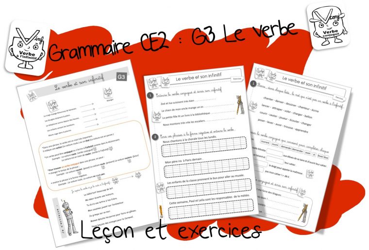 Réussir En Grammaire Au Ce2 : G3 Le Verbe  Bout De Gomme destiné Exercice Cm2 Bout De Gomme