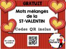 Saint-Valentin - Codes Qr - Mots Mélangés - Prof Numéric concernant St. Valentin Mots Croisã©S