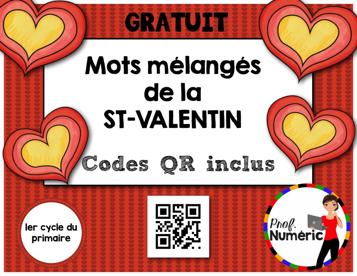 Saint-Valentin - Codes Qr - Mots Mélangés - Prof Numéric concernant St. Valentin Mots Croisã©S 