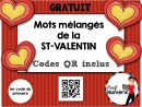 Saint-Valentin - Codes Qr - Mots Mélangés - Prof Numéric encequiconcerne St Valentin Mots Croisã©