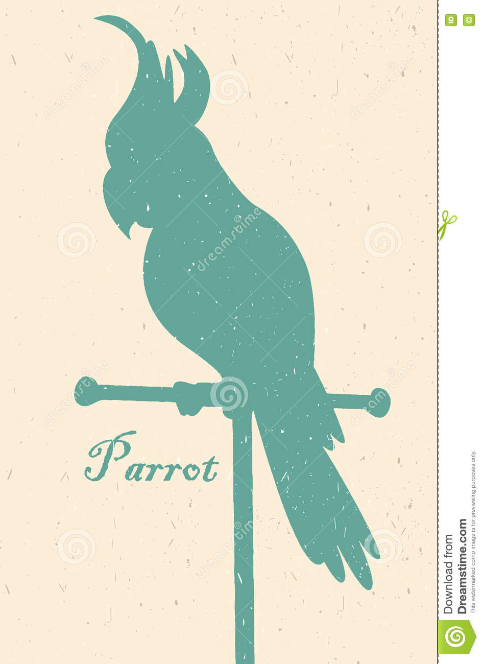 Silhouette De L'Oiseau Un Perroquet Sur Une Perche dedans Silouhette Oiseau Adecouper
