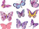 Stickers Papillons Rose Et Violet  Broderie Papillon intérieur Papillon A Dã©Couper