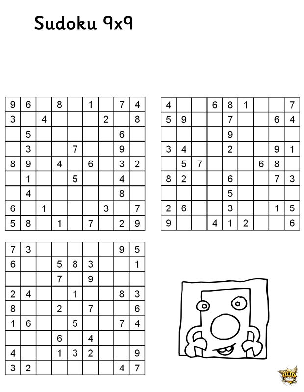 Sudoku 9X9 N°1 Pour Enfant À Imprimer dedans Coup D. Oeil  Point  A  Relier   Pour  Adule 