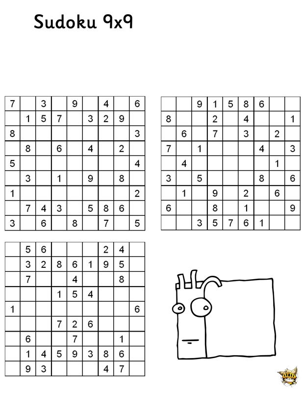 Sudoku 9X9 N°3 Pour Enfant À Imprimer serapportantà Coup D. Oeil  Point  A  Relier   Pour  Adule 