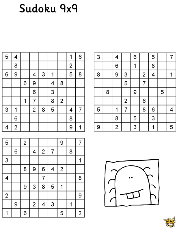 Sudoku 9X9 N°4 Pour Enfant À Imprimer dedans Coup D. Oeil  Point  A  Relier   Pour  Adule 