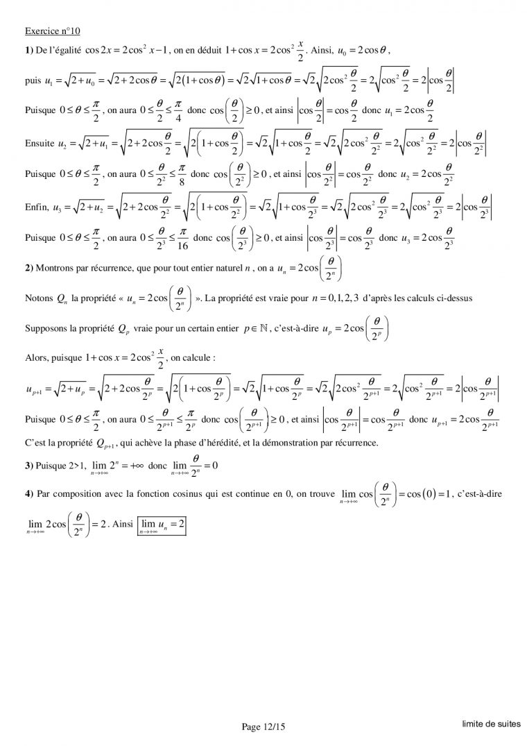 Suites Numériques – Corrigé Série D'Exercices 3 – Alloschool serapportantà Aptitude Numerique Exercice Pdf