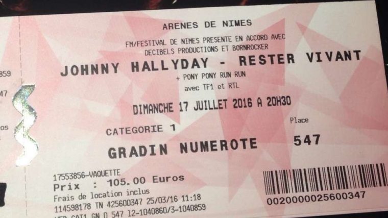 Tenues De Scène De Johnny Hallyday — Billets : 17 Juillet serapportantà Faux Billet De Concert A Imprimer