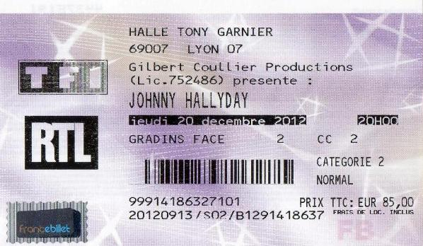 Tenues De Scène De Johnny Hallyday — Billets : 20 Décembre encequiconcerne Faux Billet De Concert A Imprimer