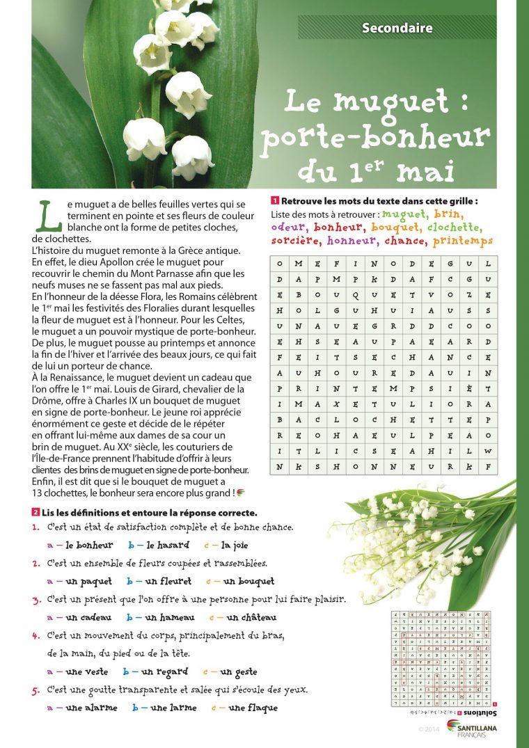 Tics En Fle: 1Er Mai : Fête Du Travail  Fête Du Muguet dedans Grille.maths Facile A Comorendre Pour Jeune