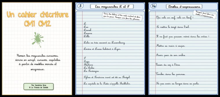 Un Cahier D'Écriture Cm1 Cm2, Fiches À Photocopier – La avec Fiches Conjugaison Bout De Gomme A Exercice Cm1 Gratuit