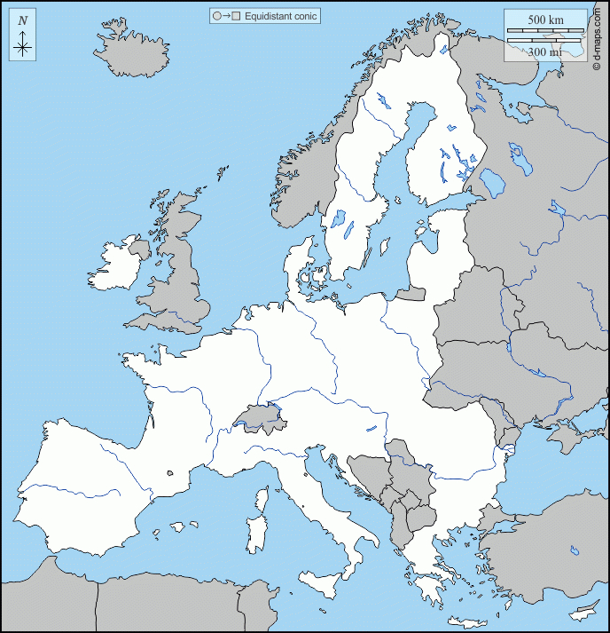 Union Européenne Carte Géographique Gratuite, Carte concernant Carte Europe Muette 