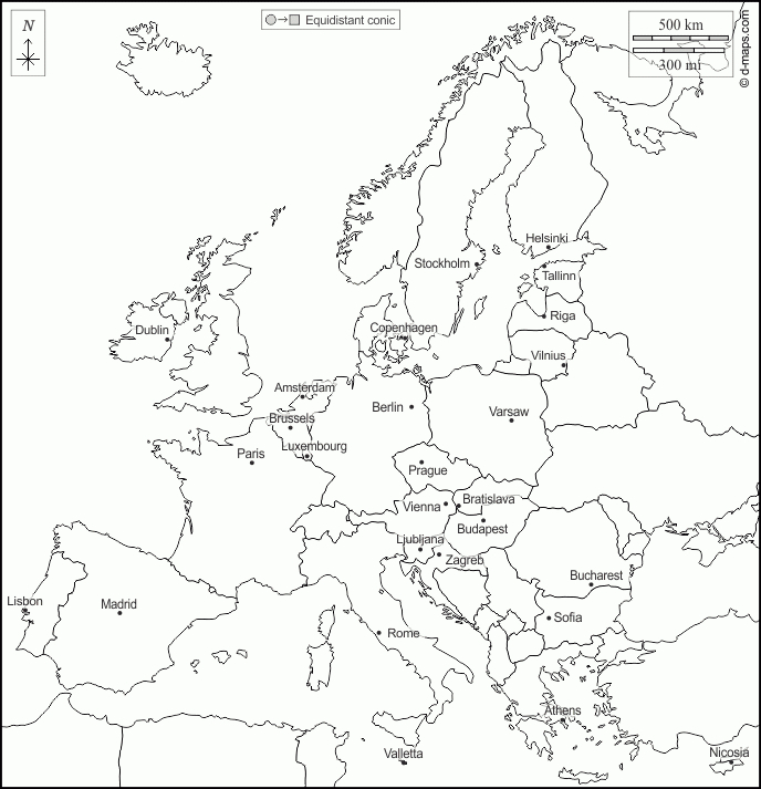 Union Européenne Carte Géographique Gratuite, Carte dedans Carte Vierge De L&amp;#039;Europe