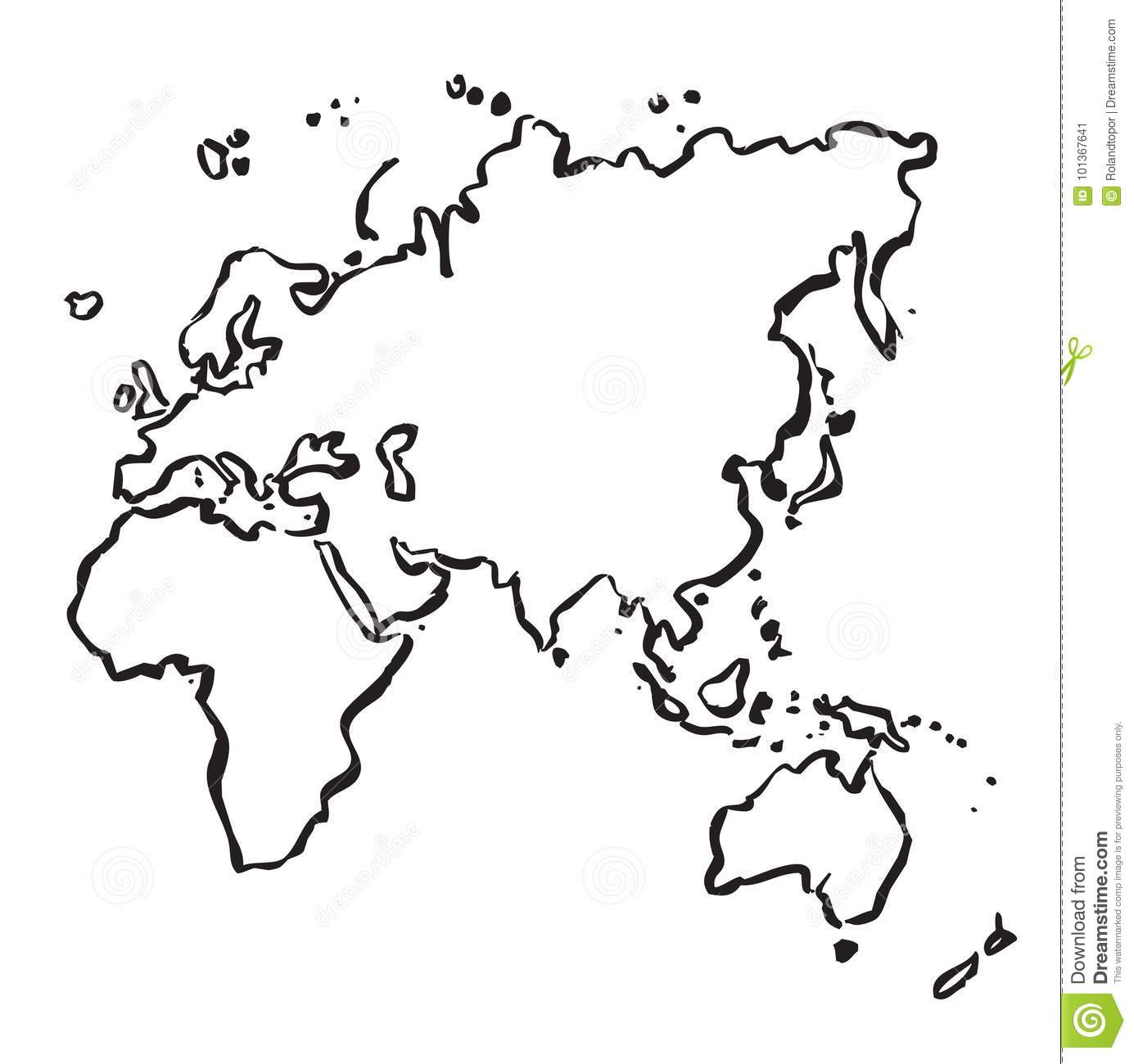 Vector O Mapa Do Desenho De Europa, De África, De Ásia E pour Carte D&amp;amp;#039;Europe  Dã©Taillã©E A Imprimer 