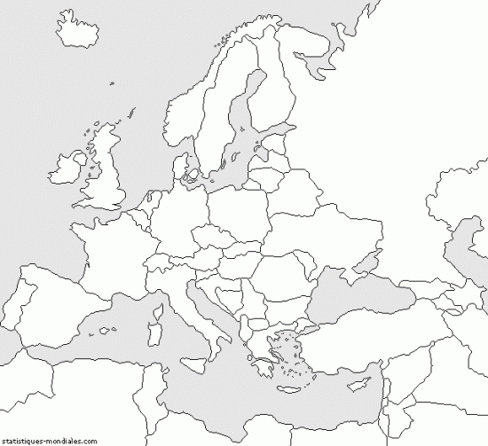 Vierge Carte En Relief Europe dedans Carte De L'Europe Vierge