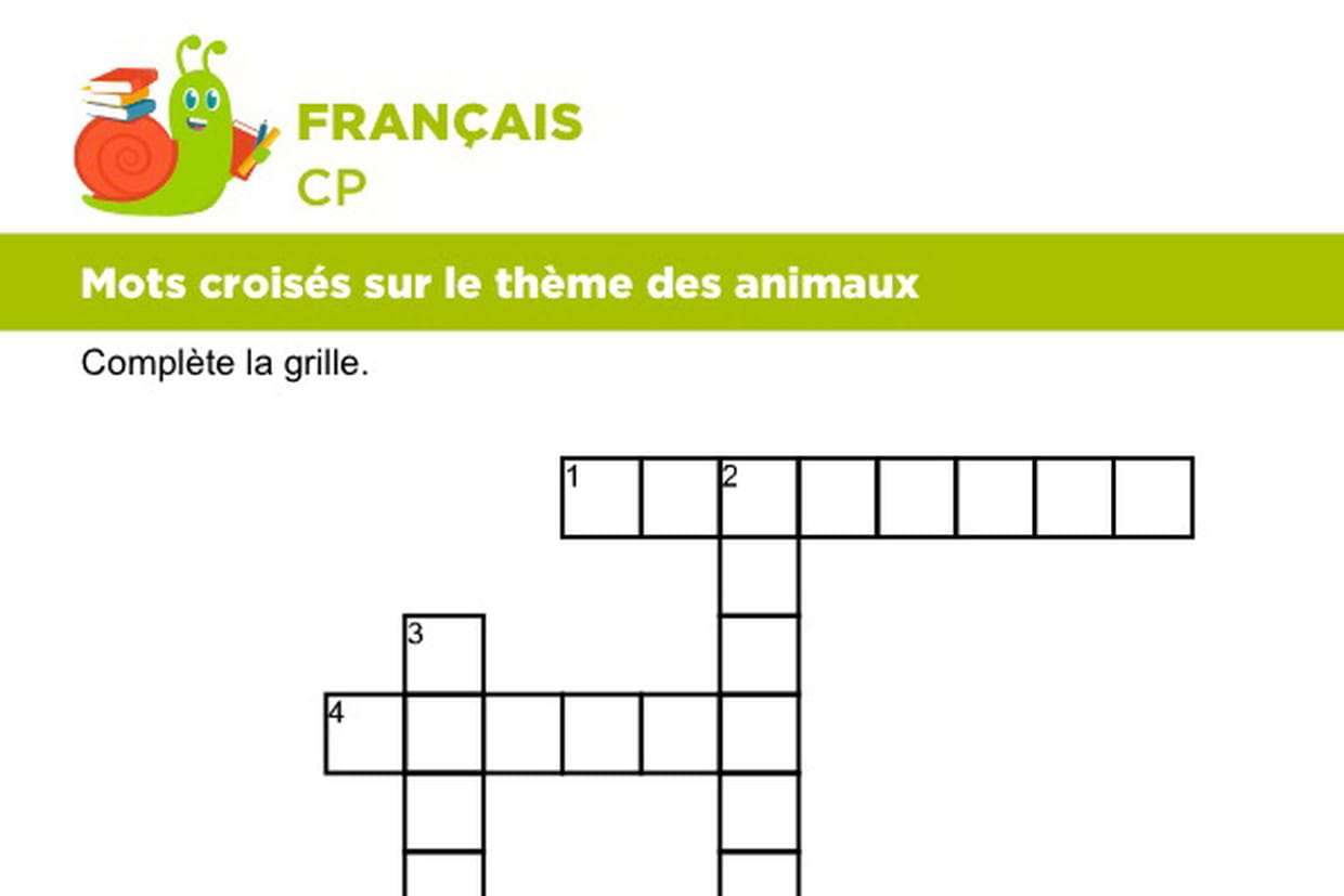 Vocabulaire, Mots Croisés Sur Le Thème Des Animaux Série 2 encequiconcerne Mots Croises Jumiors 