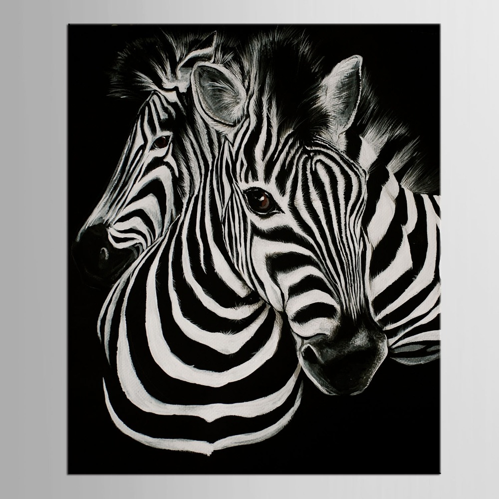 1 Panneau Noir Et Blanc Toile Art Print Affiche Zèbre à Animal Polaire Noire Et Blanc Dessin