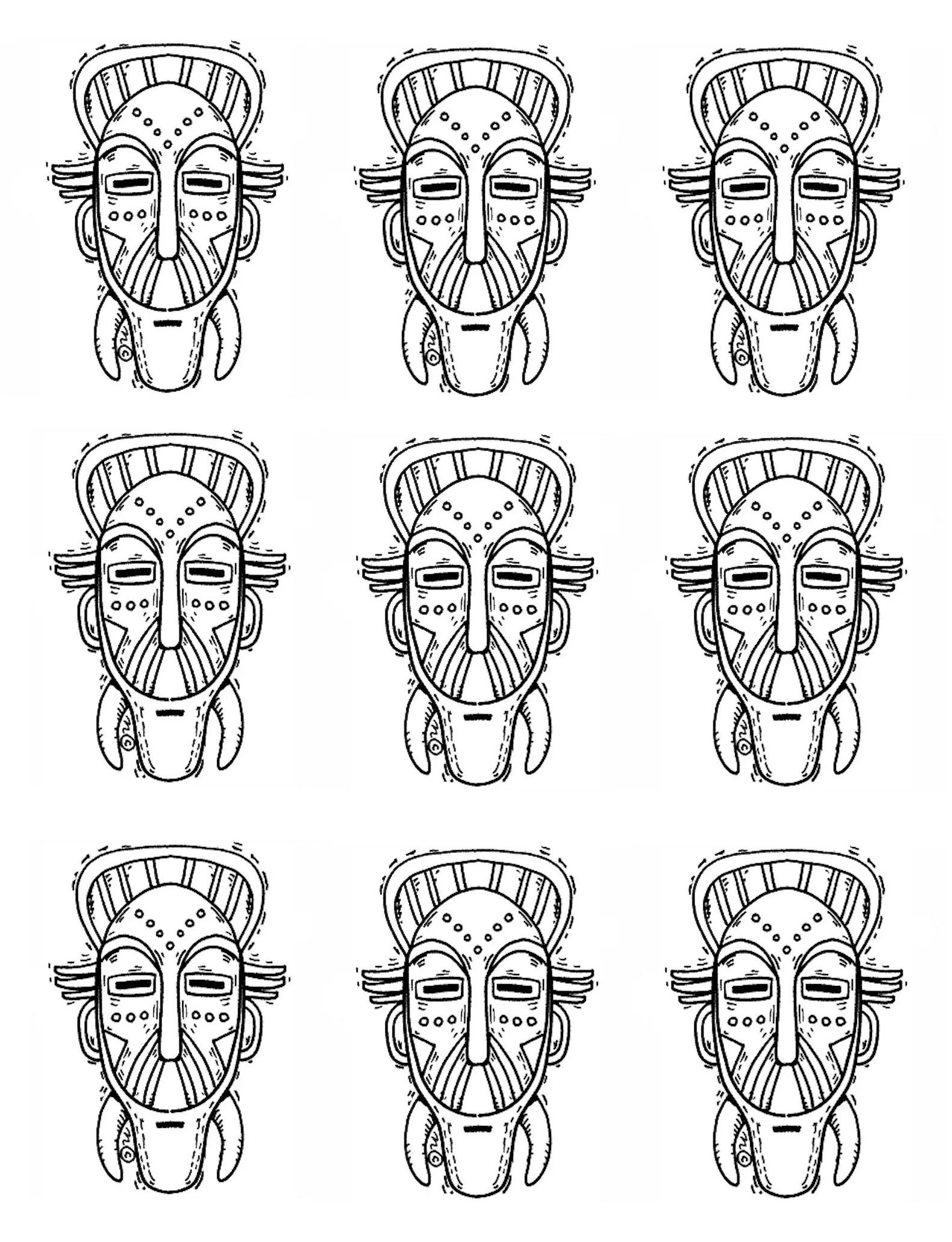 10 Conventionnellement Masque Africain Dessin Pictures encequiconcerne Coloriage Masque 