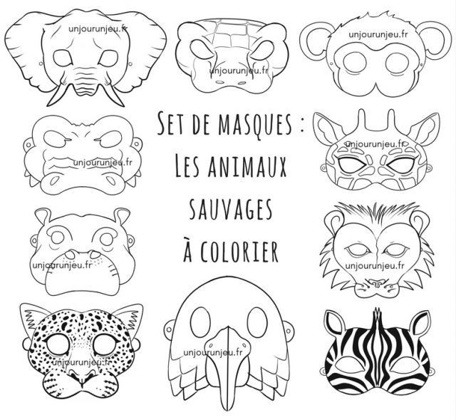 10 Masques D&amp;#039;Animaux Sauvages À Imprimer Pour Animer Une intérieur Masque Carnaval Maternelle À Imprimer 