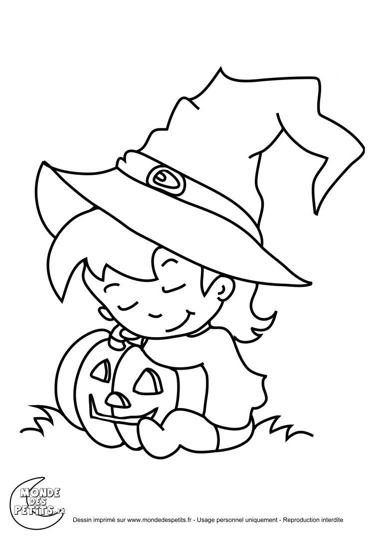 100 Dessins De Coloriage Halloween Sorcière À Imprimer à Dessiner Halloween