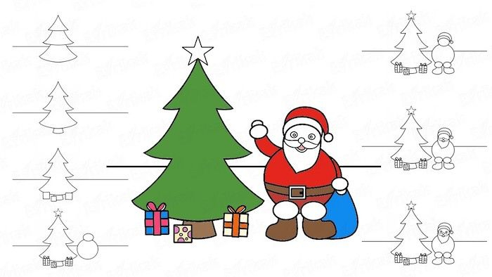1001 + Idées De Dessin De Noël Faciles À Faire Soi-Même tout Apprendre A Dessiner Le Pere Noel 
